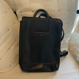 Matt & Nat Black Leather Laptop Bag
